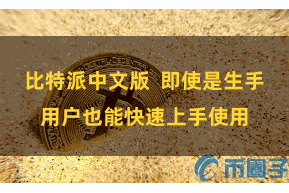 比特派中文版  即使是生手用户也能快速上手使用